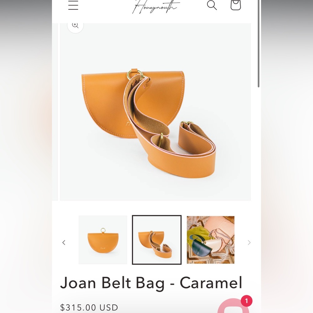 HONEYMOUTH Joan Belt Bag - Caramel. NEW w/o tags.